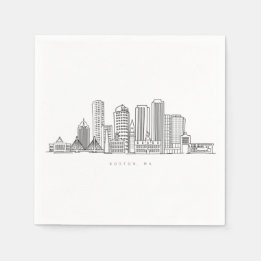 Boston City Skyline, Boston ma skyline Serviette