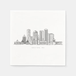 Boston City Skyline, Boston ma skyline Serviette
