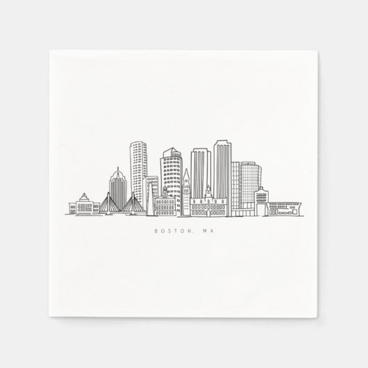 Boston City Skyline, Boston ma skyline Serviette (Vorderseite)