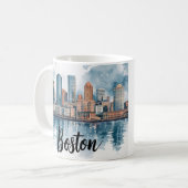 Boston City Skyline, Boston Ma Us Skyline Kaffeetasse (Vorderseite Links)