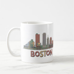 Boston City Skyline, Boston Ma US-Skyline Kaffeetasse