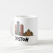 Boston City Skyline, Boston Ma Us Skyline Kaffeetasse (Vorderseite Links)
