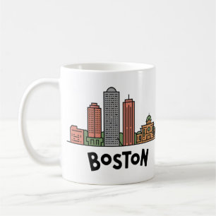Boston City Skyline, Boston Ma Us Skyline Kaffeetasse