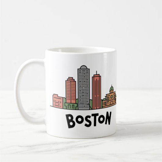 Boston City Skyline, Boston Ma Us Skyline Kaffeetasse (Links)