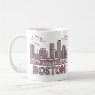 Boston City Skyline, Boston Ma Us Skyline Kaffeetasse