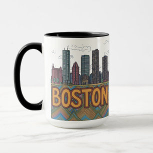 Boston City Skyline, Boston Ma Us Skyline Tasse