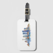 Boston City Skyline | Modernes Boston MA Gepäckanhänger (Vorderseite Vertikal)