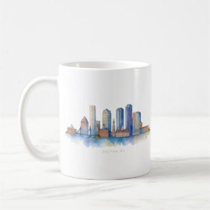Boston City Skyline Modernes Boston MA Kaffeetasse