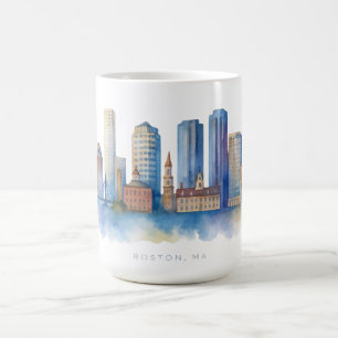 Boston City Skyline Modernes Boston MA Kaffeetasse
