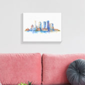 Boston City Skyline | Modernes Boston MA Leinwanddruck (Insitu (Wohnzimmer))