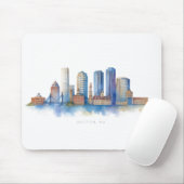 Boston City Skyline | Modernes Boston MA Mousepad (Mit Mouse)