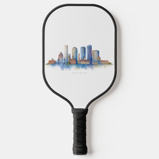 Boston City Skyline | Modernes Boston MA Pickleball Schläger (Vorderseite)