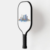 Boston City Skyline | Modernes Boston MA Pickleball Schläger (Links)