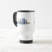 Boston City Skyline | Modernes Boston MA Reisebecher (Vorderseite Links)