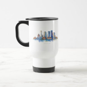 Boston City Skyline Modernes Boston MA Reisebecher