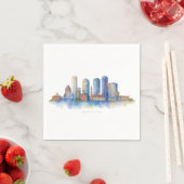 Boston City Skyline | Modernes Boston MA Serviette (Beispiel)
