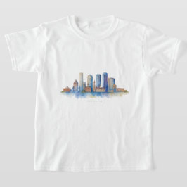 Boston City Skyline | Modernes Boston MA T-Shirt