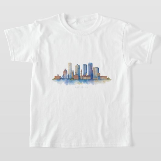 Boston City Skyline | Modernes Boston MA T-Shirt (Ablage )