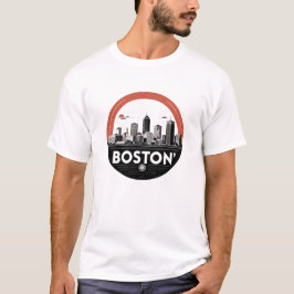 Boston City Skyline - Modernes Minimalistisches St T-Shirt