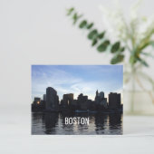 Boston City Skyline Postkarte (Stehend Vorderseite)
