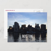Boston City Skyline Postkarte (Vorne/Hinten)