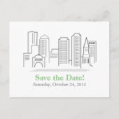 Boston City Skyline Save the Date Ankündigungspostkarte (Vorderseite)