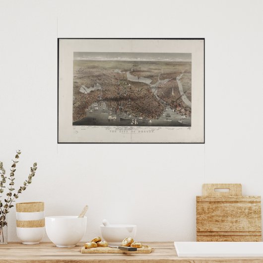 Boston City View 1873 Poster (Küche)