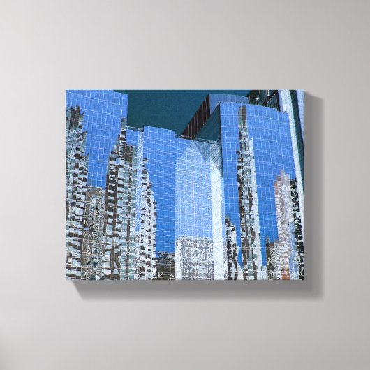 Boston Cityscape Blue Leinwanddruck (Vorderseite)