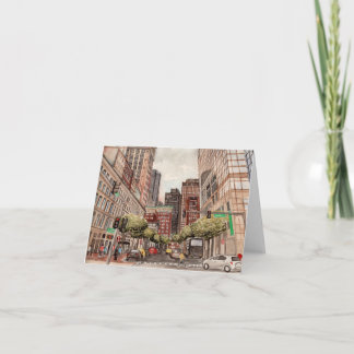 Boston Cityscape by Kate Boyington Blank Notecard