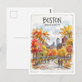 Boston Common Massachusetts Postkarte (Vorne/Hinten)