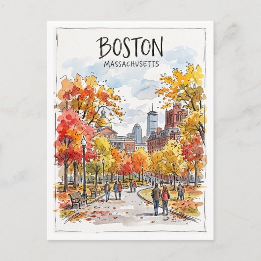 Boston Common Massachusetts Postkarte (Vorderseite)