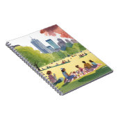 Boston Common Picknick | Sommer-Aquarellmalerei Notizblock (Rechte Seite)