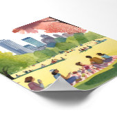 Boston Common Picnic | Summer Watercolor Painting Poster (Ecke)