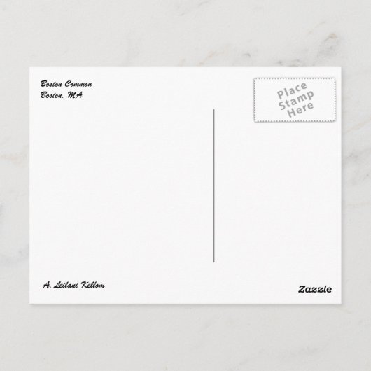 Boston Common Postkarte (Rückseite)