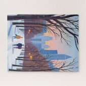 Boston Common Winter Aquarellmalerei Puzzle (Horizontal)