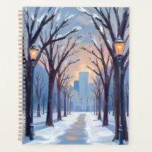 Boston Common | Winter-Schneefall Aquarell