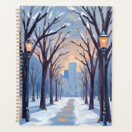 Boston Common | Winter-Schneefall Aquarell Planer