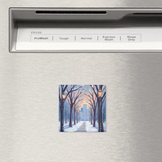 Boston Common Winter Snowfall Wasserfarbe Magnet (In Situ (Geschirrspüler))