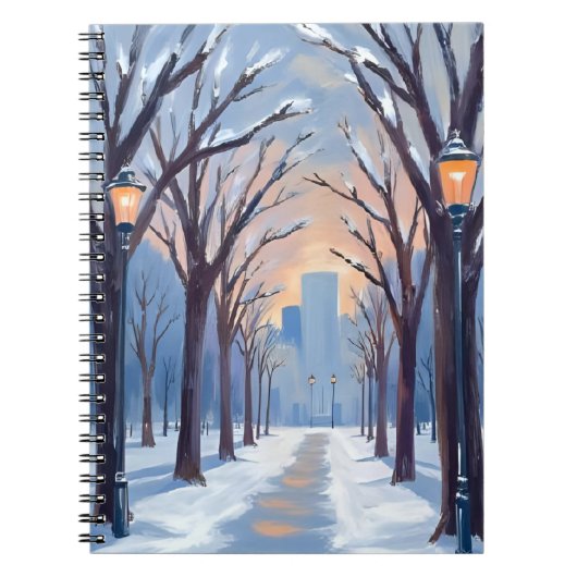 Boston Common | Winter Snowfall Watercolor Notizblock (Vorderseite)