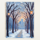 Boston Common | Winter Snowfall Watercolor Planer (Vorderseite)