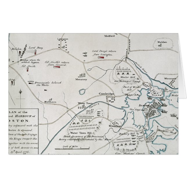 BOSTON-CONCORD KARTE, 1775 (Vorderseite (Horizontal))