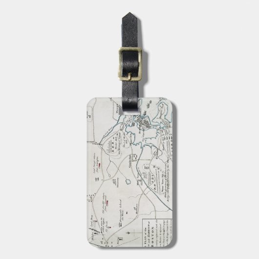 BOSTON-CONCORD KARTE, 1775 GEPÄCKANHÄNGER (Vorderseite vertikal)