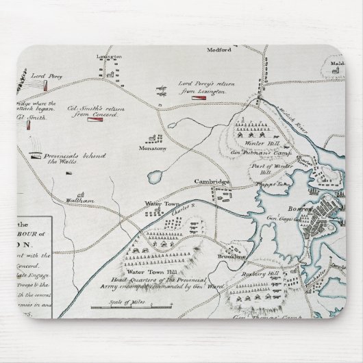 BOSTON-CONCORD KARTE, 1775 MOUSEPAD (Vorne)