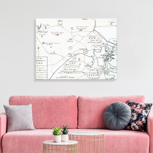 BOSTON-CONCORD MAP, 1775 LEINWANDDRUCK (Insitu (Wohnzimmer))