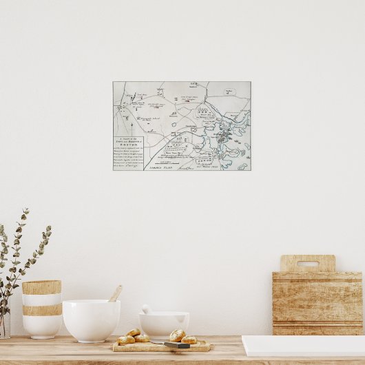 BOSTON-CONCORD MAP, 1775 POSTER (Küche)