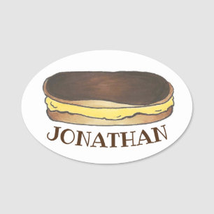 Boston Cream Eclair French Pastry Bakery Dessert Namensschild