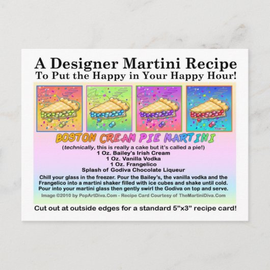 Boston Cream Pie Martini Rezept Karte (Vorderseite)