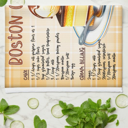 Boston Cream Pie Recipe Geschirrtuch (Gefaltet)