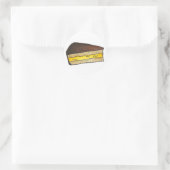 Boston Cream Pie Slice Baking Chocolate Dessert Runder Aufkleber (Tasche)