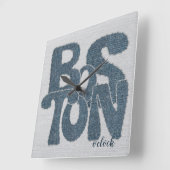 Boston Denim Letter Quadratische Wanduhr (Winkel)